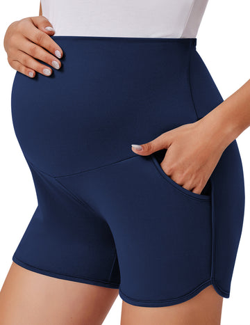 ekouaer-maternity-3er-pack-umstandsshorts-bauchband-taschen image 5