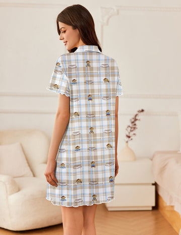 ekouaer-nightgowns-sleepshirt-knopfleiste-kurz-tasche image 7
