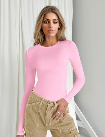 ekouaer-long-sleeve-shirt-tight-fitted-langarmshirt-uni image 7