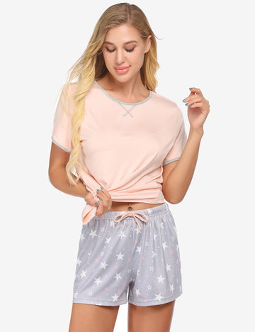 ekouaer-casual-short-set-pyjama-kurz-2-teilig-rayon image 7