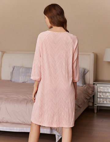 ekouaer-robes-zipper-bademantel-rippstrick-knielang image 7