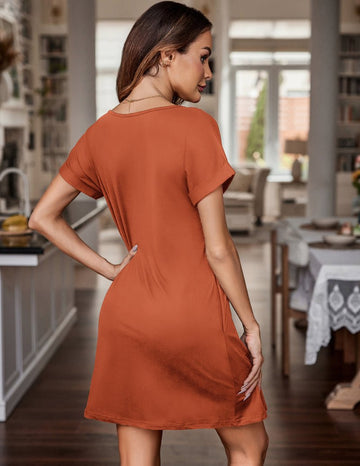 ekouaer-nightgowns-sleepshirt-nachthemd-kurzarm-2er-v-ausschnitt image 5