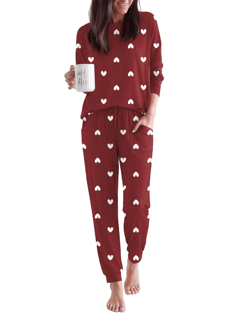 ekouaer-pajama-sets-pyjama-schwarz-crew-neck-mit-kordel image 5