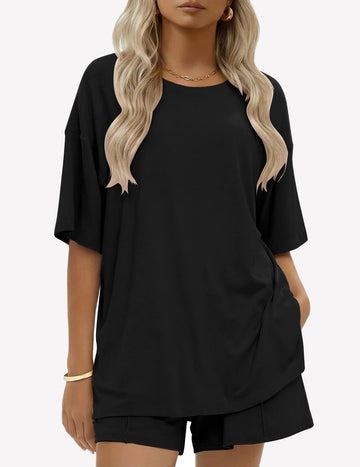 ekouaer-pajama-sets-baumwolle-shorts-set-2-teilig-kurz image 7