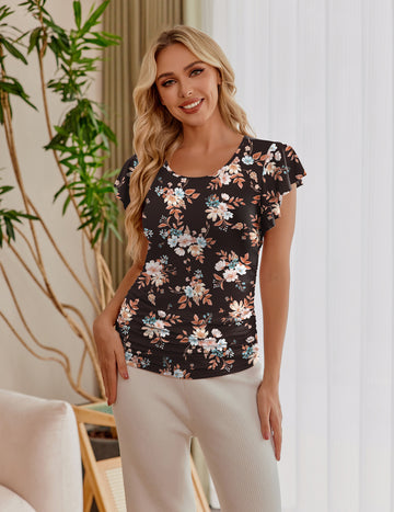 ekouaer-maternity-3er-pack-umstandsshirt-trompeten-rmel-gerafft image 7