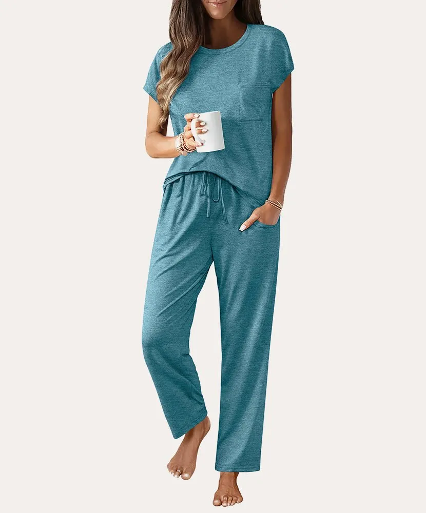 ekouaer-pajama-sets-soft-cap-sleeve-pyjama-mit-taschen image 1