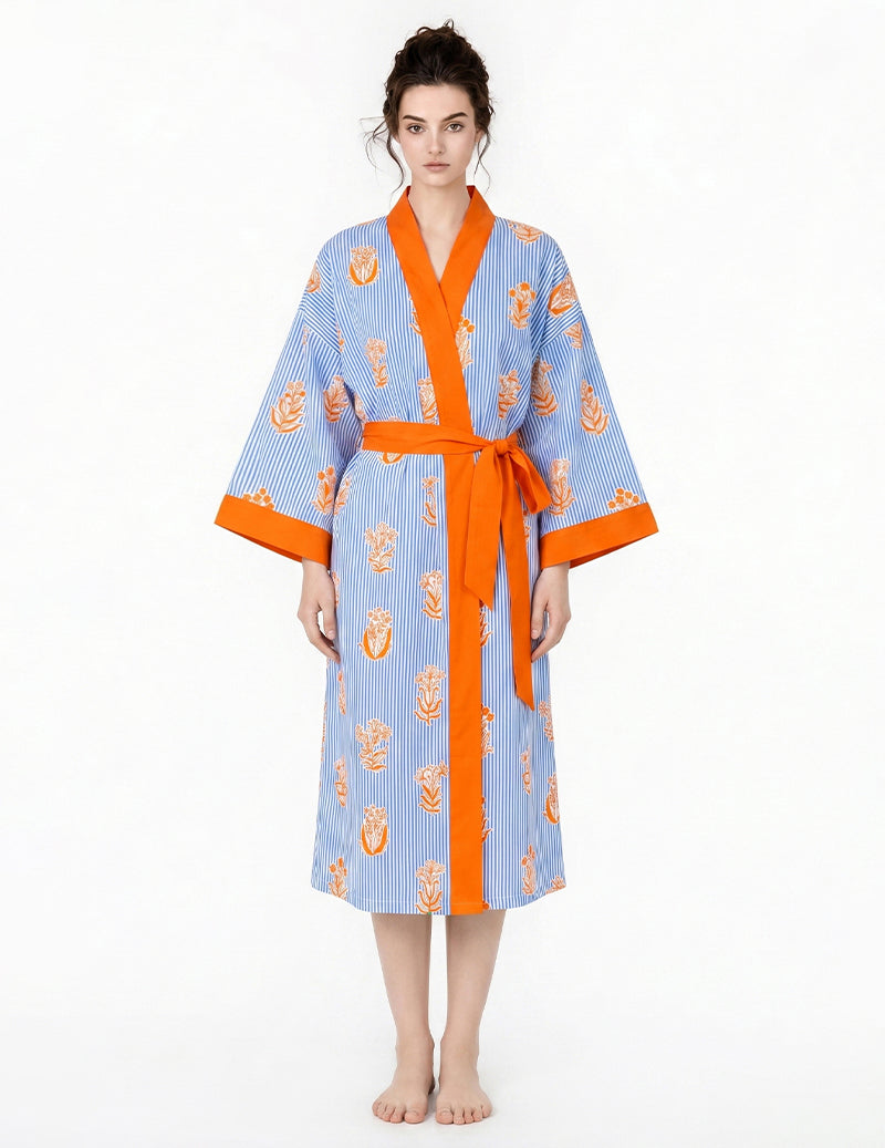 ekouaer-robes-kimono-morgenmantel-purple-floral-lyocell image 8