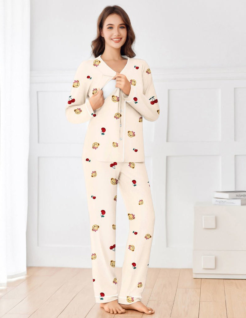 ekouaer-maternity-stillpyjama-langarm-verstellbar image 1