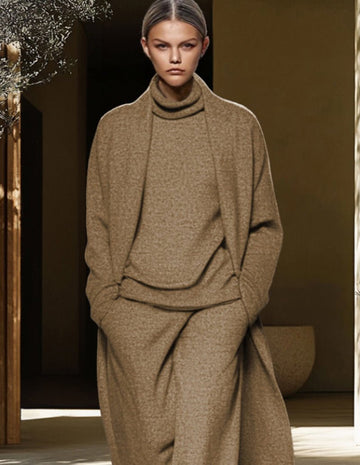 ekouaer-pajama-sets-minimalist-3-tlg-lounge-set-rollkragen image 4