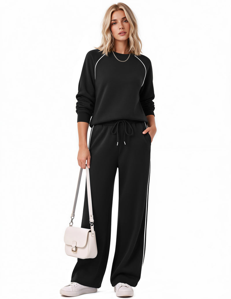 ekouaer-pajama-sets-wide-leg-schlafanzug-langarm-warm image 3