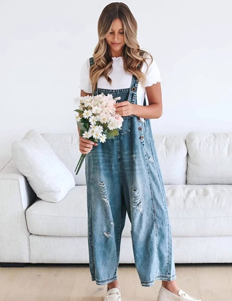 ekouaer-jumpsuits-jeans-latzhose-weit-hellblau image 1