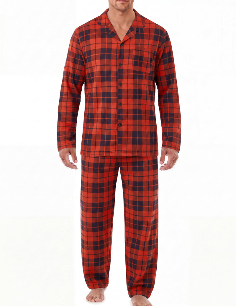 ekouaer-men-pyjama-set-karo-langarm-button-down image 8