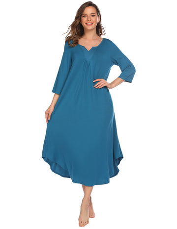 ekouaer-nightgowns-nachthemd-3-4-arm-asymmetrisch image 5