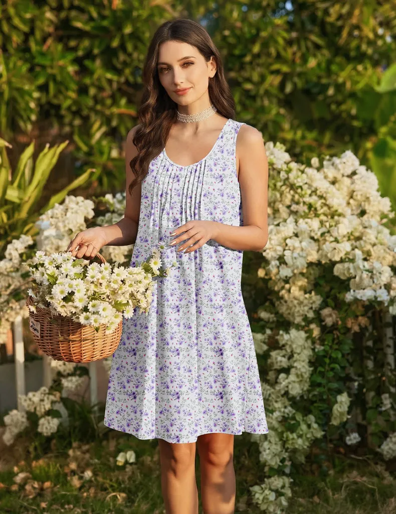 ekouaer-nightgowns-baumwoll-nachthemd-v-ausschnitt-knielang image 1