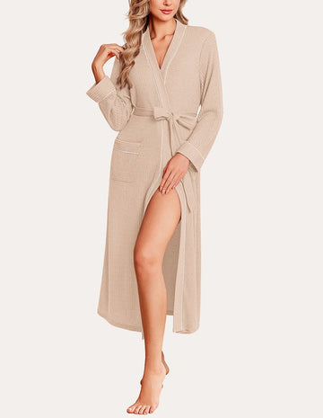 ekouaer-robes-waffel-bademantel-leicht-mit-g-rtel image 5