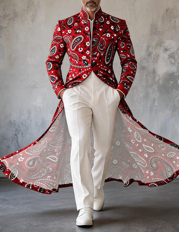 ekouaer-men-paisley-floral-frack-mantel-mandarin-hochzeit image 3