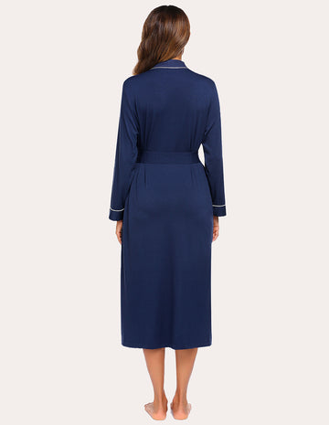 ekouaer-robes-morgenmantel-kurz-g-rtel-taschen-langarm image 8