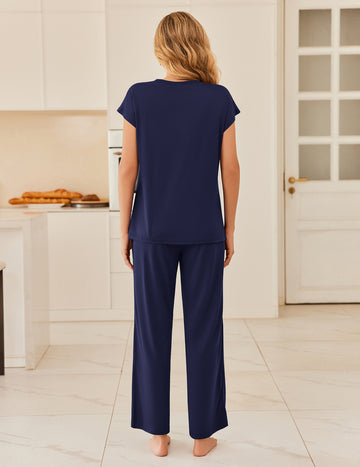 ekouaer-pajama-sets-two-piece-cap-sleeve-pyjama-mit-shorts image 6