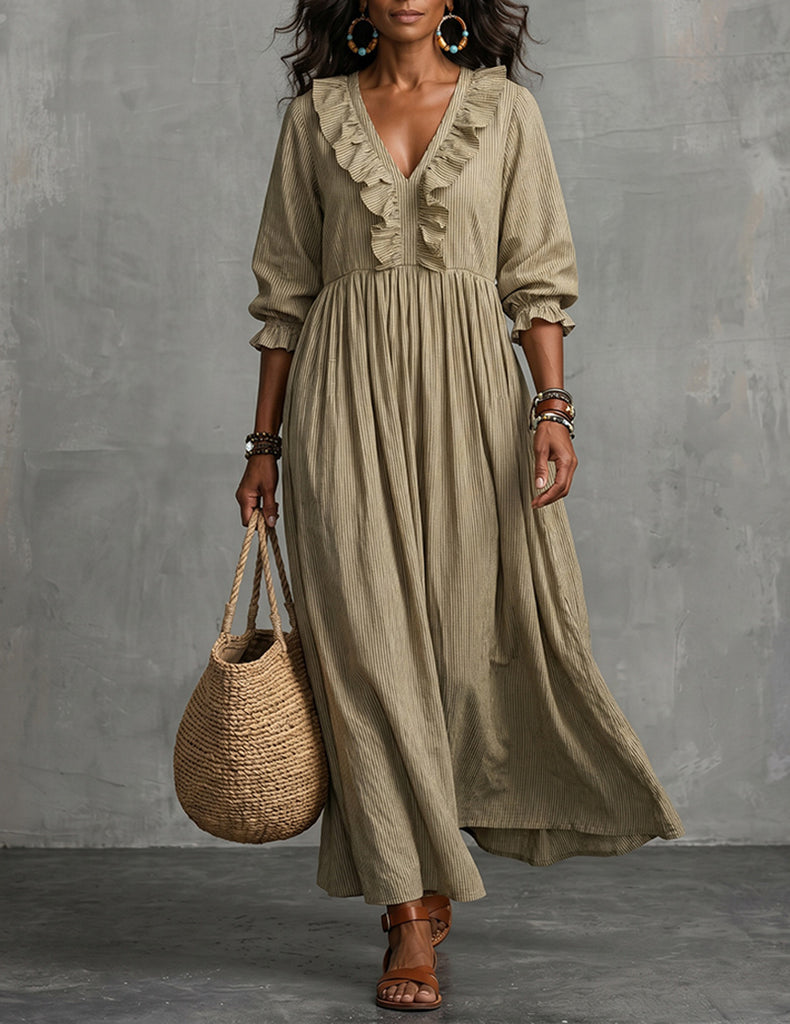 ekouaer-nightgowns-r-schen-maxikleid-v-ausschnitt-matcha-gr-n image 1