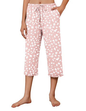 ekouaer-pajama-sets-capri-wide-leg-schlafhose-kordelzug-3-4 image 3