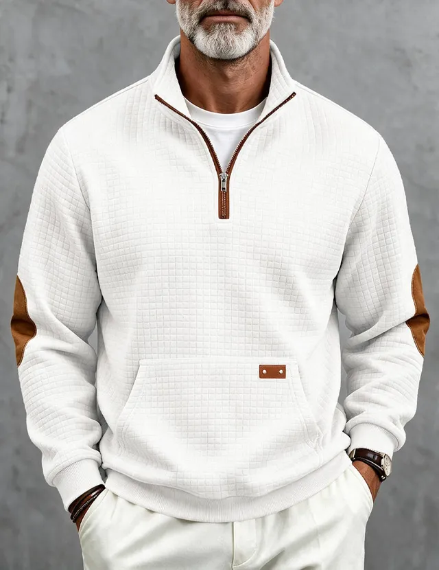 ekouaer-men-quarter-zip-pullover-sweatshirt-herren-schwarz-l-mit-taschen image 1
