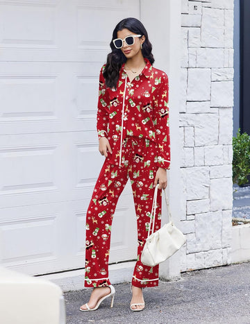 ekouaer-pajama-sets-schlafanzug-2tlg-kn-pfe-taschen image 5