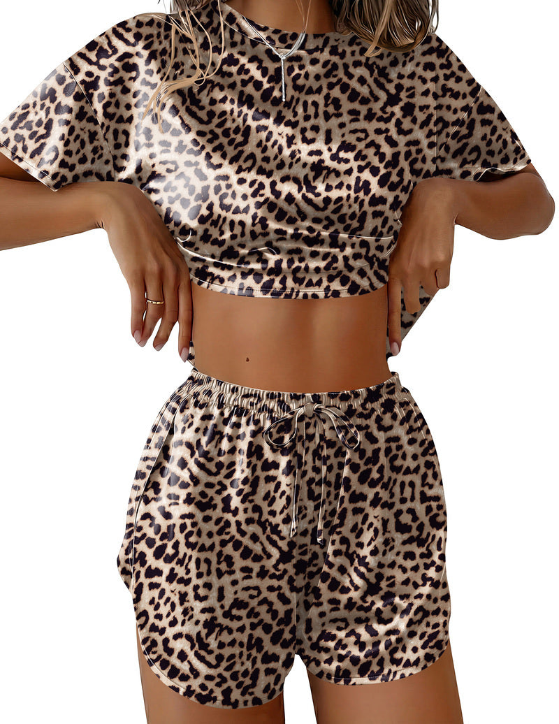 ekouaer-pajama-sets-satin-shorts-schlafanzug-kurzarm image 4