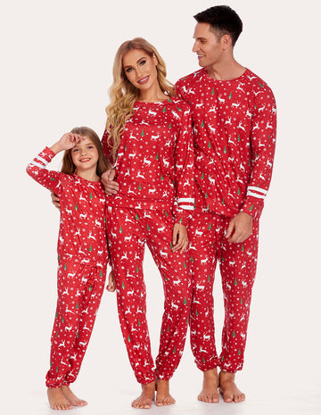 ekouaer-pajama-sets-gestreifter-schlafanzug-langarm-partnerlook image 2