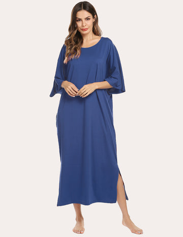 ekouaer-nightgowns-nightdress-nachthemd-lang-mit-taschen image 3