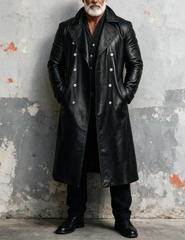 ekouaer-men-kunstleder-trenchcoat-herren-lang-doppelreihig image 1