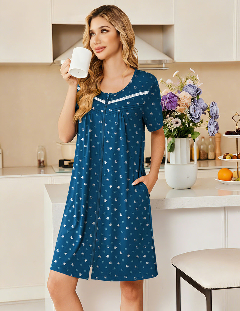 ekouaer-robes-short-sleeve-lace-nachthemd-kurzarm-spitze image 1