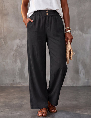 ekouaer-pajama-sets-wide-leg-schlafhose-rosa-mit-kordelzug image 3