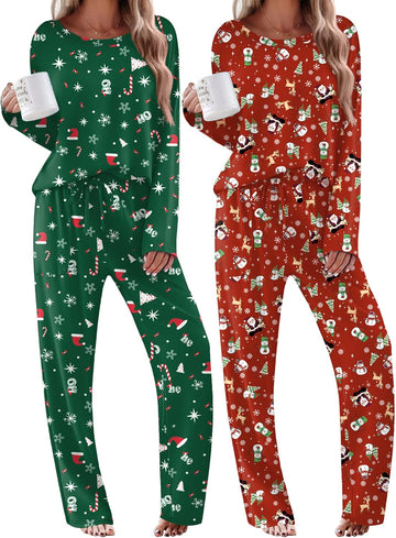 ekouaer-pajama-sets-langarm-schlafanzug-2er-pack-taschen image 5