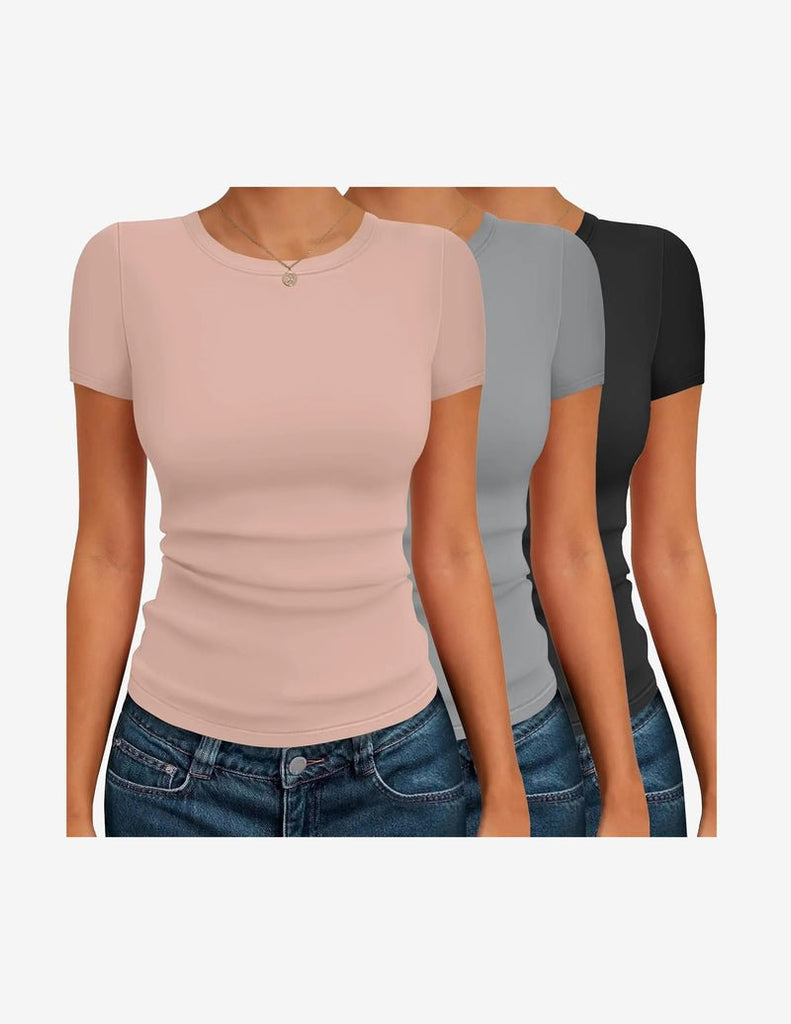 ekouaer-thermals-basic-shirt-damen-3er-pack-kurzarm image 1