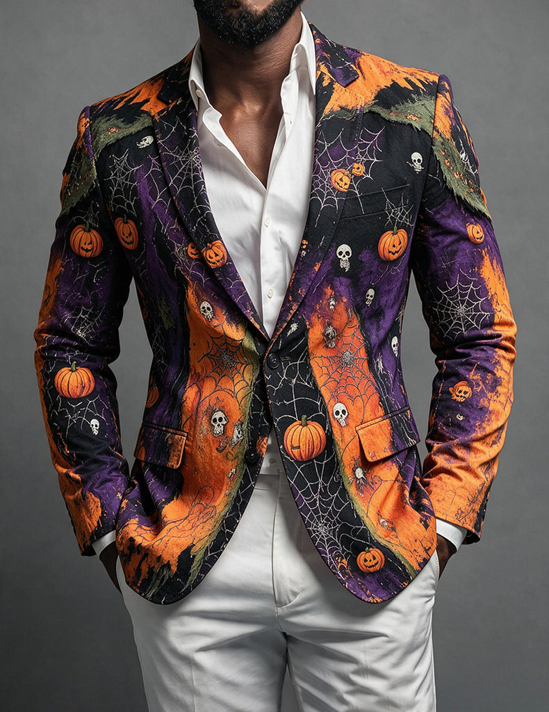 ekouaer-men-halloween-blazer-herren-samt-sakko-k-rbis-print image 1
