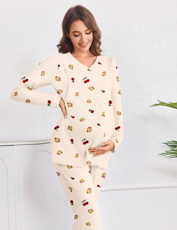 ekouaer-maternity-stillpyjama-langarm-verstellbar image 4