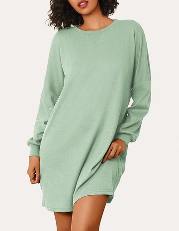 ekouaer-nightgowns-soft-waffle-knit-nachthemd-langarm image 3