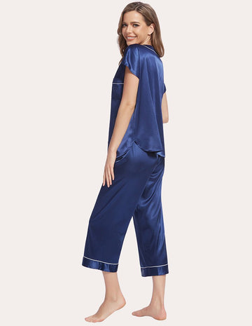 ekouaer-pajama-sets-satin-pyjama-kurz-mit-shorts-und-tasche image 5