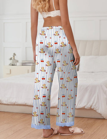 ekouaer-pajama-teddy-satinhose-weit-spitze-mit-taschen image 3