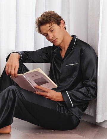 ekouaer-pajama-sets-herren-satin-schlafanzug-langarm image 3
