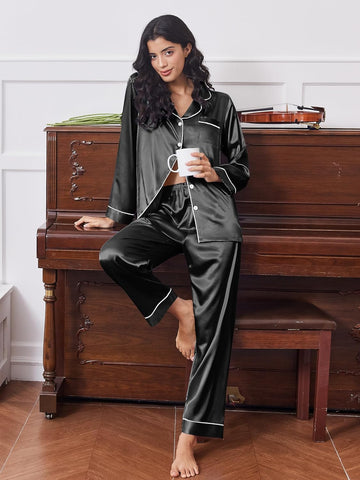 ekouaer-pajama-sets-satin-pyjama-2er-pack-knopfleiste image 7