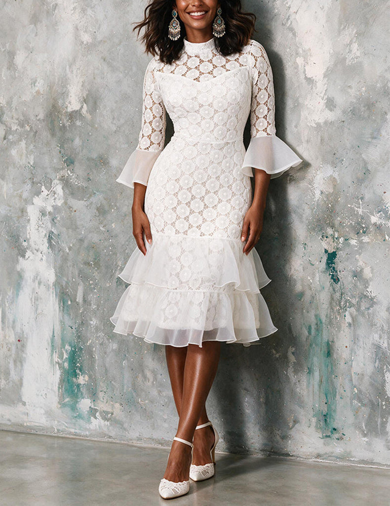 ekouaer-lace-kleid-spitze-wei-puff-rmel-nachthemd image 1