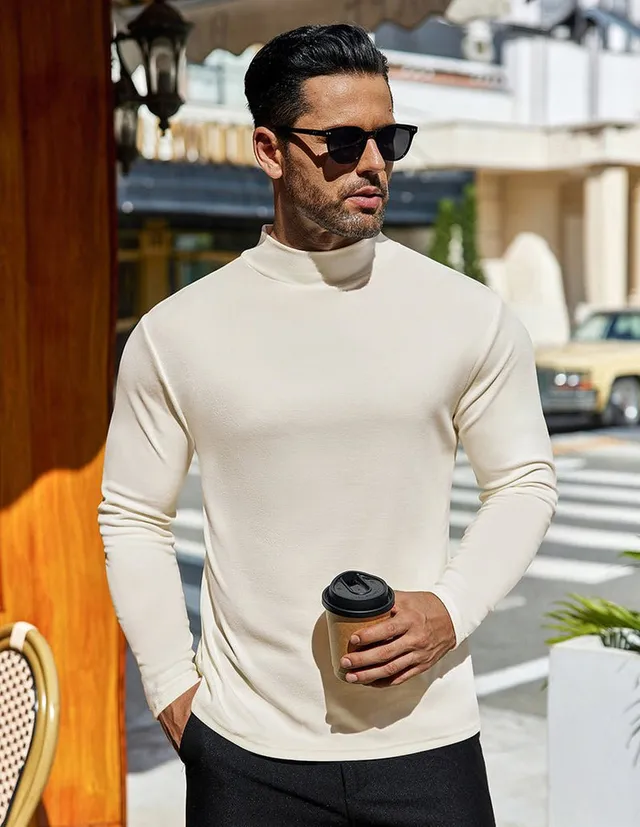 ekouaer-men-mock-turtleneck-pullover-stehkragen-fleece image 1