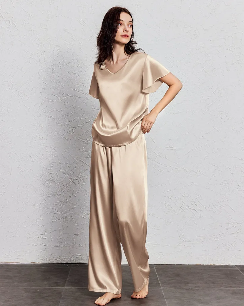 ekouaer-pajama-sets-satin-schlafanzug-r-schen-lang-atmungsaktiv image 1