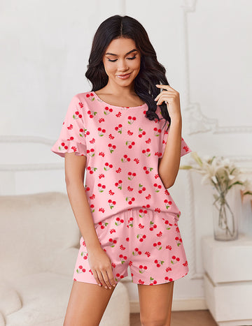 ekouaer-pajama-sets-baumwoll-pyjama-r-schen-top-shorts image 5