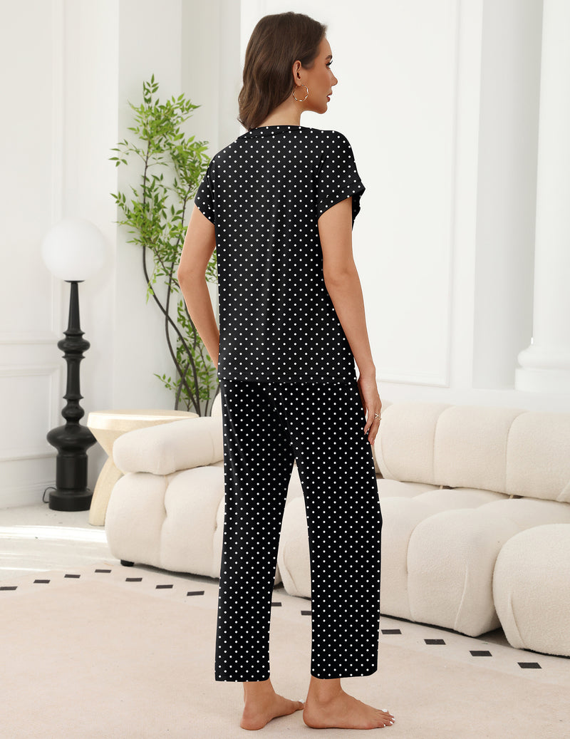 ekouaer-pajama-sets-2-pack-v-neck-schlafanzug-leopard-s image 3