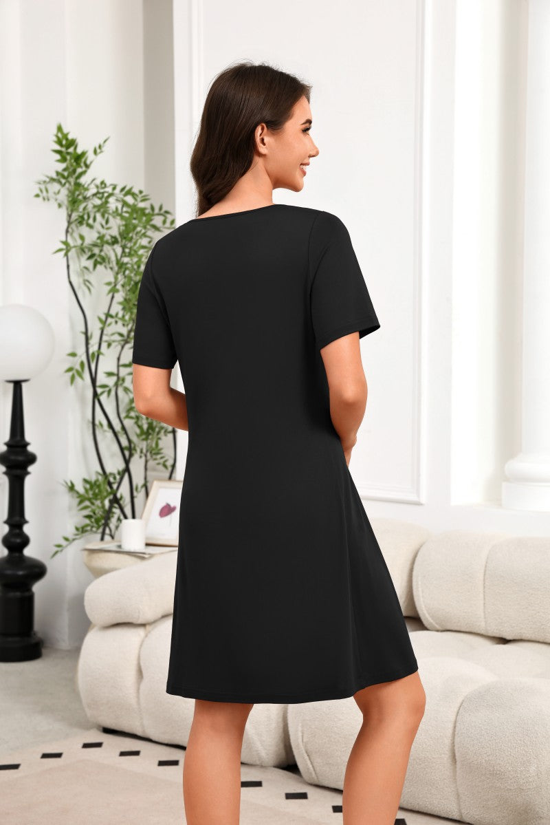 ekouaer-nightgowns-hauskleid-nachthemd-kurzarm image 8