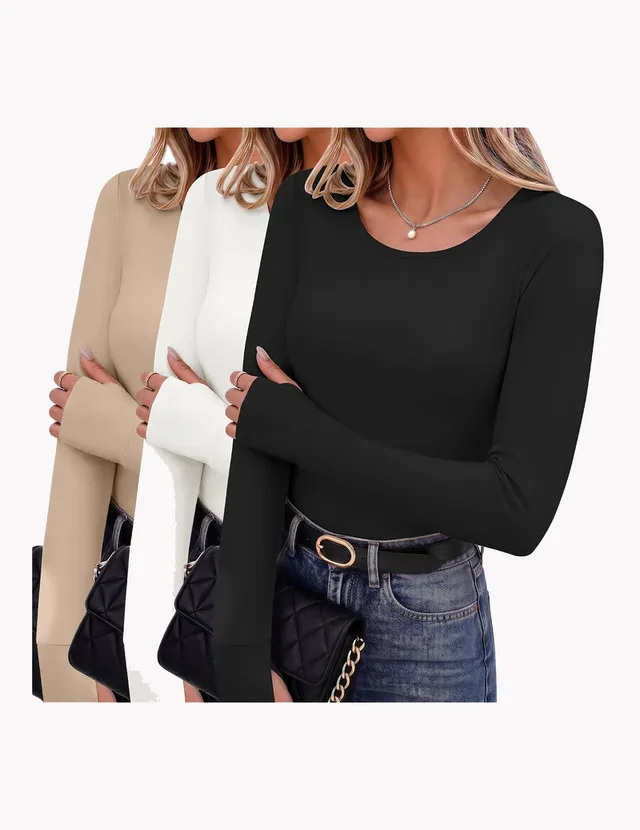 ekouaer-thermals-long-sleeve-thermal-shirt-3er-pack-schwarz-wei-khaki image 1