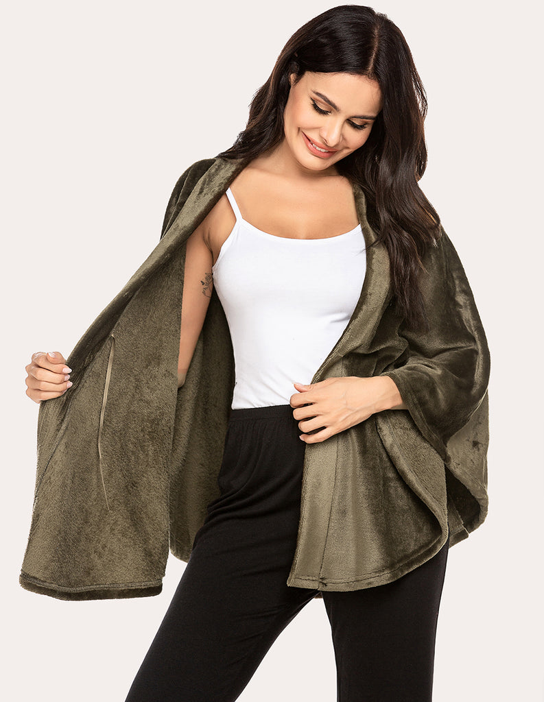 ekouaer-flanell-poncho-schal-warmer-umhang-cape image 1