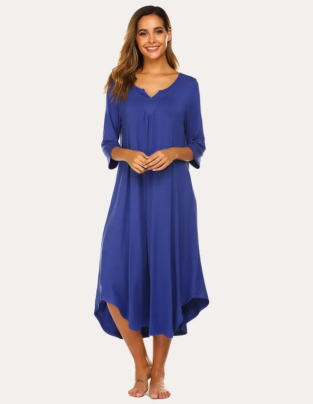 ekouaer-nightgowns-nachthemd-3-4-arm-asymmetrisch image 1